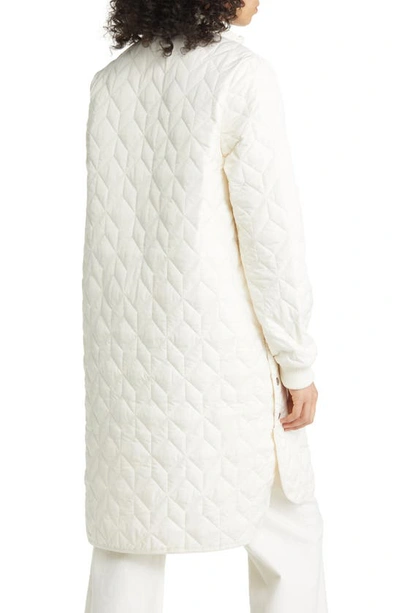 Ilse Jacobsen Isle Jacobsen Long Quilted Jacket In Milk Creme