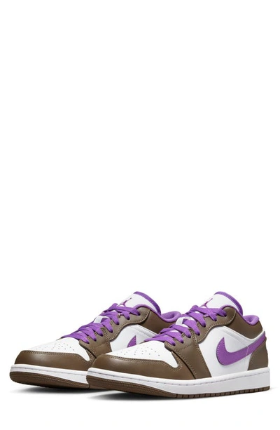Jordan Nike Air  1 Low Sneaker In Palomino/ Wild Berry/ White
