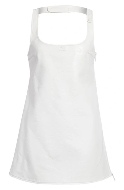 Shop Courrèges Chasuble Vinyl Minidress In Heritage White