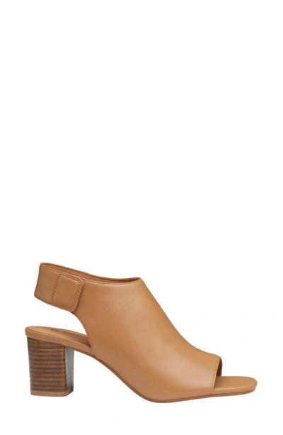 Shop Johnston & Murphy Evelyn Open Toe Sandal Bootie In Tan Glove