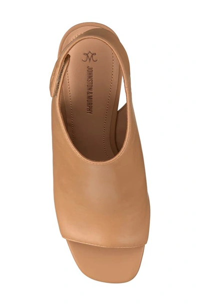 Shop Johnston & Murphy Evelyn Open Toe Sandal Bootie In Tan Glove