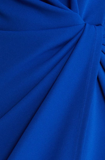 Tahari Asl Stretch Crepe Side Knot Dress In Cobalt