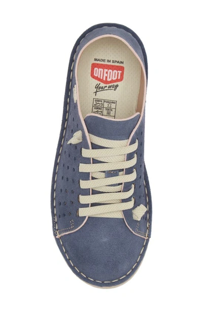 On Foot Perforated Sneaker In Jeans Blue