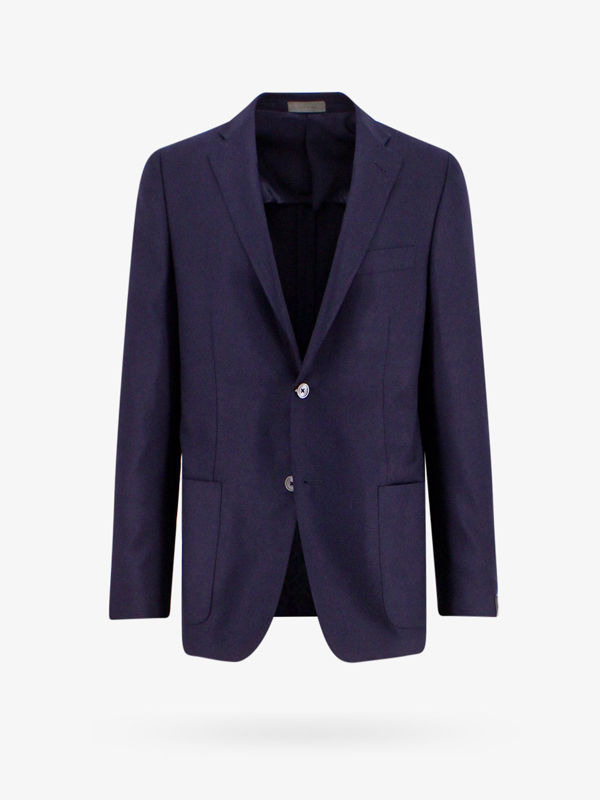 Corneliani single-breasted wool blazer - Blue