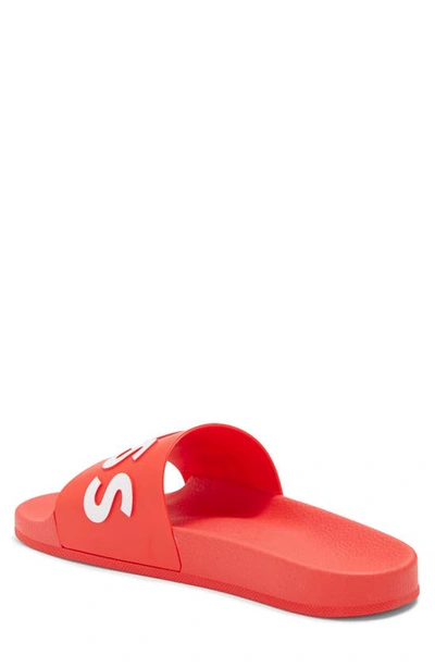 Shop Hugo Boss Boss Bay Slide Sandal In Bright Red