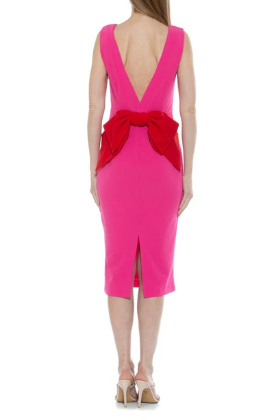Shop Alexia Admor Penny Midi Sheath Cocktail Dress In Hot Pink