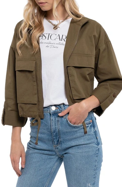 Shop Blu Pepper Oversized Utility Jacket In Olive