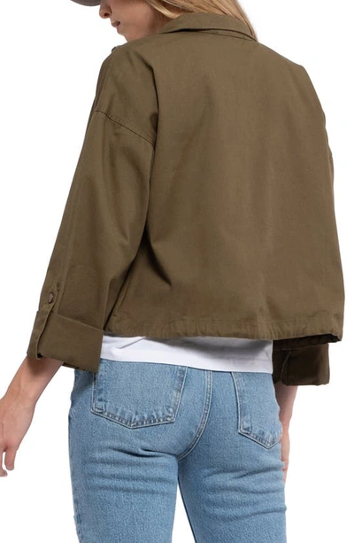 Shop Blu Pepper Oversized Utility Jacket In Olive