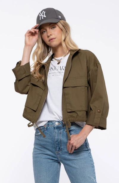 Shop Blu Pepper Oversized Utility Jacket In Olive