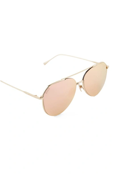 Diff Dash 61mm Mirrored Aviator Sunglasses In Peach Mirror