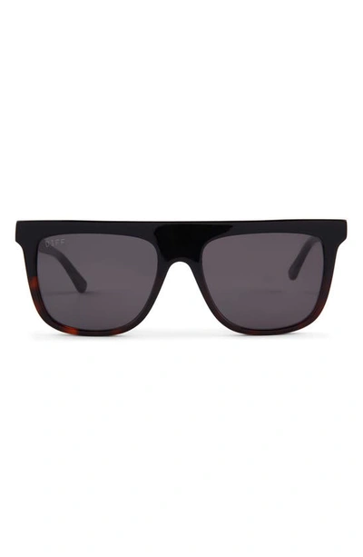 Diff Stevie 55mm Flat Top Sunglasses In Grey