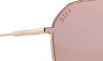 Diff Dash 61mm Mirrored Aviator Sunglasses In Peach Mirror