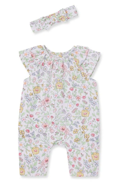 Shop Little Me Wildflower Romper & Headband Set In Floral