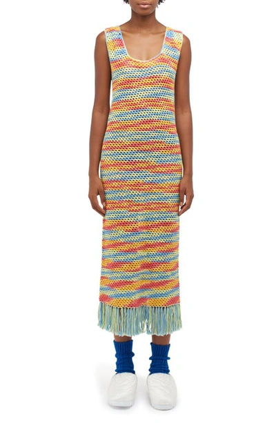 Shop The Elder Statesman Bridle Cotton Crochet Dress In Flip Flops/ Sunburn