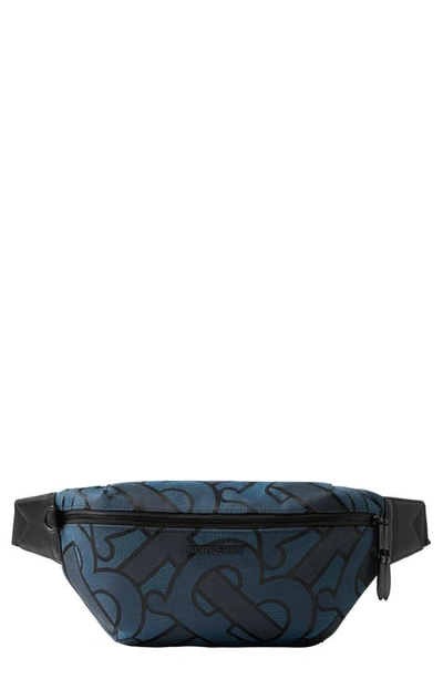 Burberry Sonny Monogram jacquard Belt Bag In Blue ModeSens