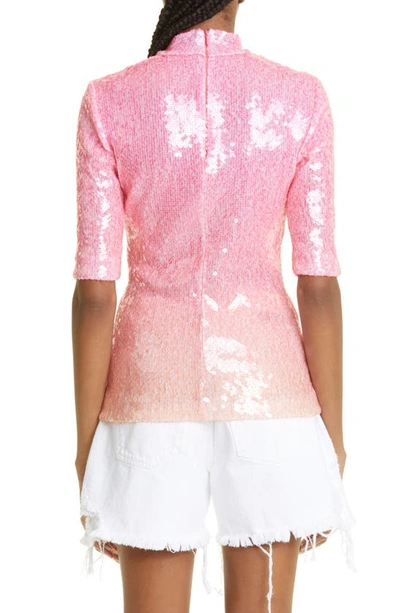 Shop Stella Mccartney Sequin Ombré Shirt In Pink Degrade