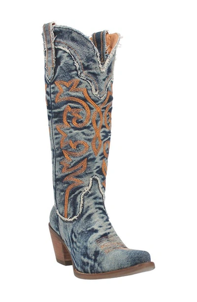 Shop Dingo Texas Tornado Knee High Western Boot In Blue
