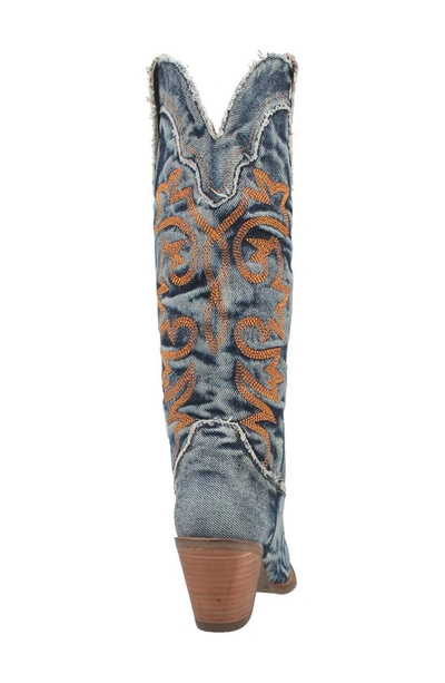 Dingo Texas Tornado Knee High Western Boot In Blue