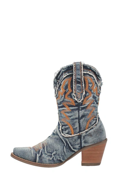 Dingo Womens Embroidered Manmade Cowboy, Western Boots In Blue