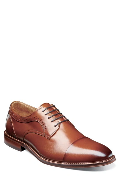 Stacy Adams Kallum Cap Toe Lace Mens Cap Closed Toe Oxford Shoes In Cognac