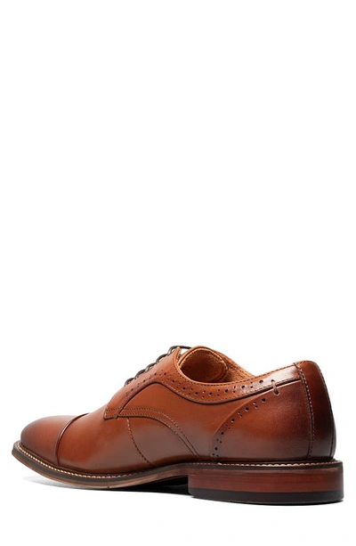 Stacy Adams Kallum Cap Toe Lace Mens Cap Closed Toe Oxford Shoes In Cognac
