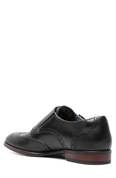 Shop Stacy Adams Karson Wingtip Double Monk Strap Shoe In Black