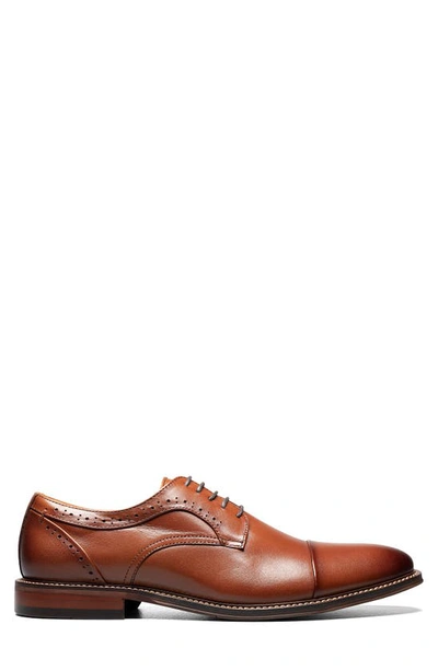 Stacy Adams Kallum Cap Toe Lace Mens Cap Closed Toe Oxford Shoes In Cognac