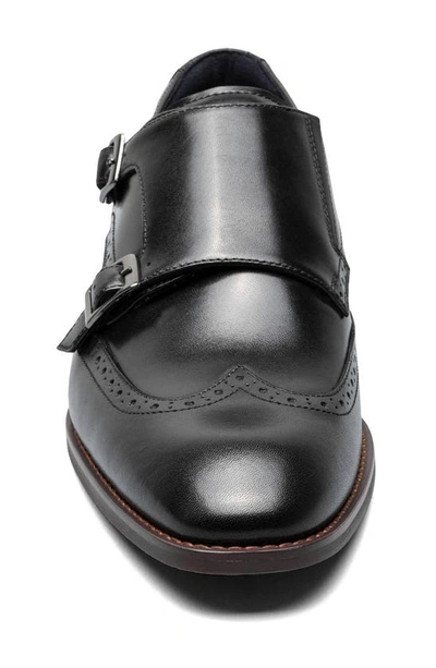 Shop Stacy Adams Karson Wingtip Double Monk Strap Shoe In Black