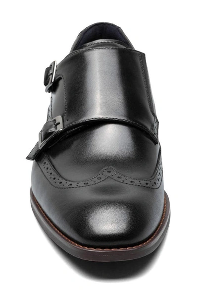 Stacy Adams Men's Karson Wingtip Double-monk Strap Dress Shoe In Black