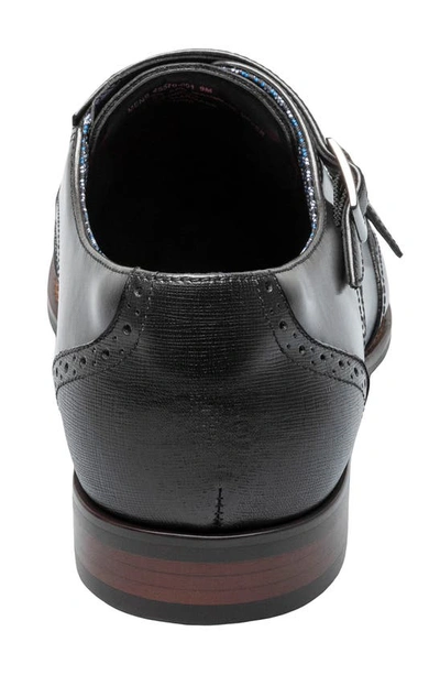 Shop Stacy Adams Karson Wingtip Double Monk Strap Shoe In Black