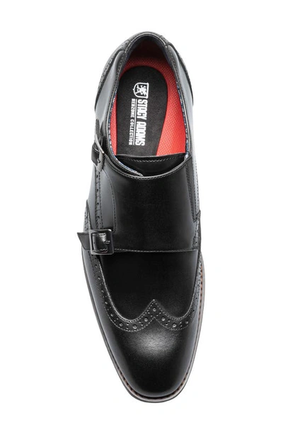 Shop Stacy Adams Karson Wingtip Double Monk Strap Shoe In Black