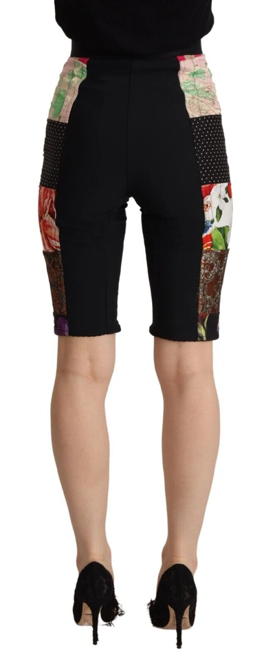 Shop Dolce & Gabbana Multicolor Patchwork High Waist Cropped Women's Pants