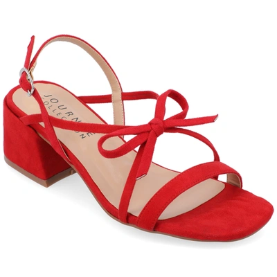 Journee Collection Amity Block Heel Sandal In Red