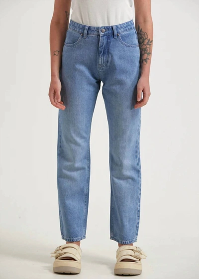 Shop Afends Violet Straight Leg Jeans In Worn Blue