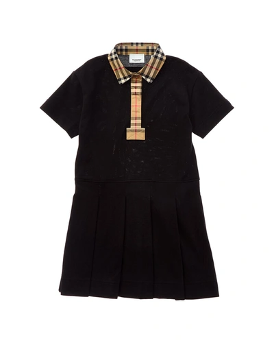 Shop Burberry Vintage Check Polo Dress In Black