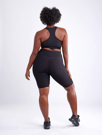 Shop Jupiter Gear High-waisted Scrunch Yoga Shorts With Hip Pockets In Black