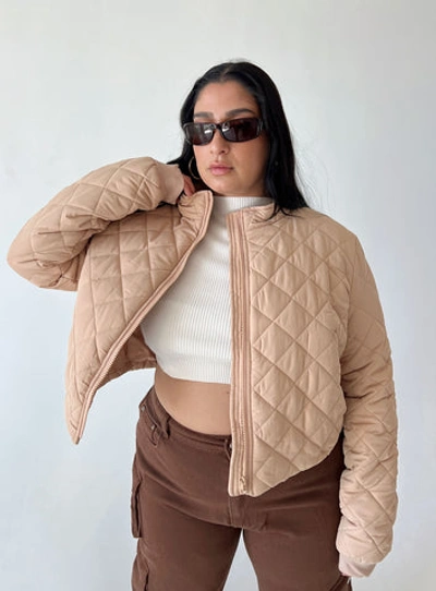 Shop Princess Polly Curve Lucia Jacket In Beige