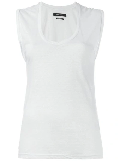 Isabel Marant Maik Linen-jersey T-shirt In White