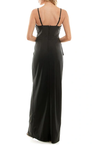 Shop Speechless Ruched Sheath Gown In Black