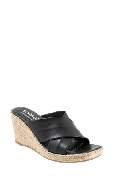 Shop Softwalk ® Hastings Espadrille Platform Wedge Slide Sandal In Black