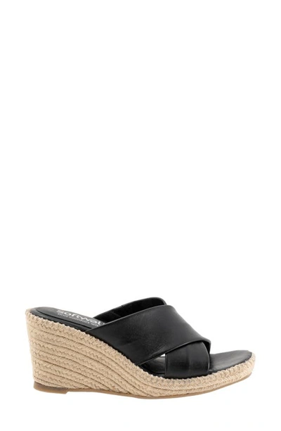 Shop Softwalk ® Hastings Espadrille Platform Wedge Slide Sandal In Black