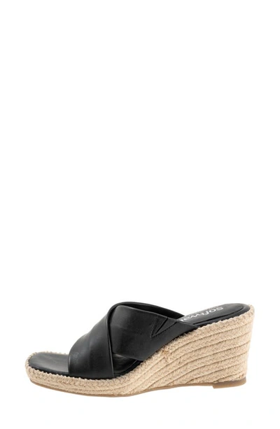 Softwalk Hastings Espadrille Platform Wedge Slide Sandal In Black