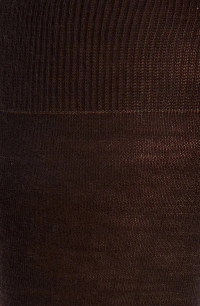 Shop Canali Solid Wool Blend Socks In Brown