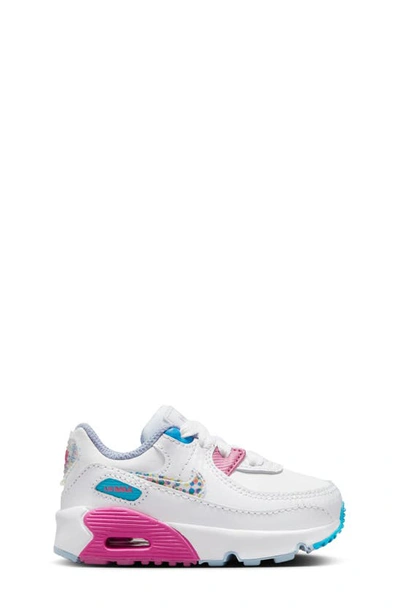 Shop Nike Kids' Air Max 90 Ltr Se Sneaker In White/ Multi-color/ Fuchsia