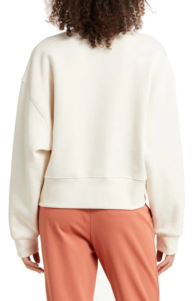 Shop Adidas Originals Trefoil Crewneck Sweatshirt In Wonder White