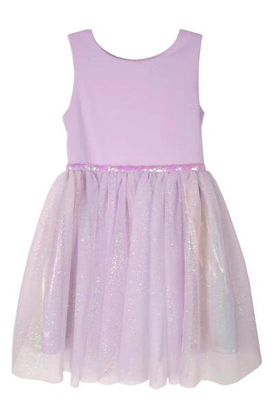 Shop Zunie Kids' Sequin Glitter Dress In Lilac