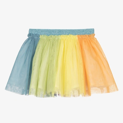 Shop Stella Mccartney Kids Baby Girls Rainbow Tulle Skirt In Blue
