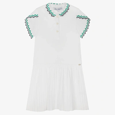 Shop Tartine Et Chocolat Girls White Piqué Tennis Dress