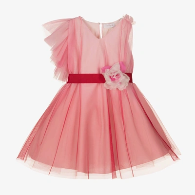Shop Monnalisa Chic Girls Pink Tulle Ruffle Dress