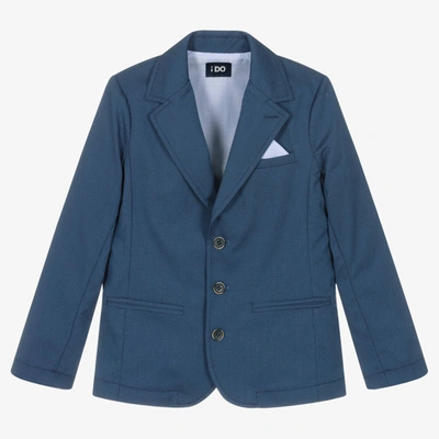 Shop Ido Junior Boys Blue Jacquard Jacket